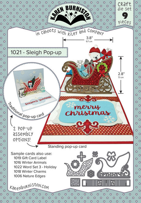 Karen Burniston Die set - 1021 Sleigh Pop-up***