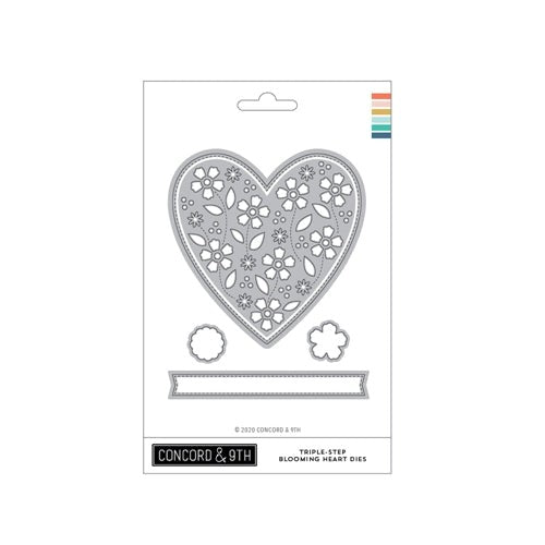 Concord & 9th - Triple-Step Blooming Hearts die (11074)