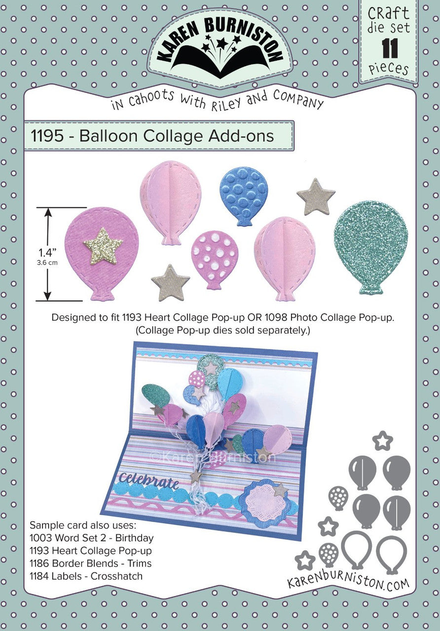 Karen Burniston Die set - 1195 Balloon Collage Add ons***
