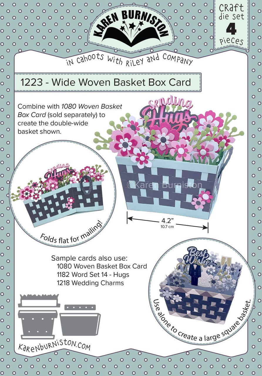 Karen Burniston - 1223 Wide Woven Basket Box Card