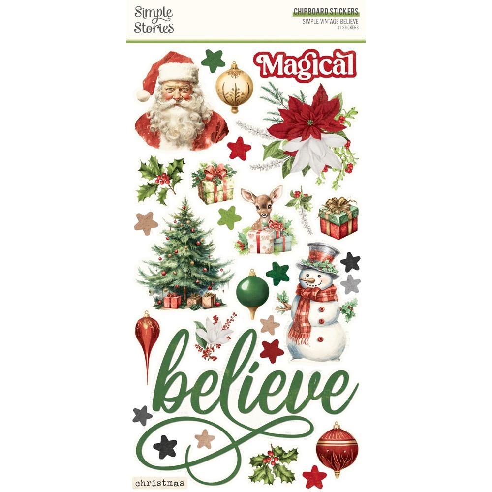 Simple Stories - Simple Vintage Believe - 25524 Chipboard Stickers 6x12"