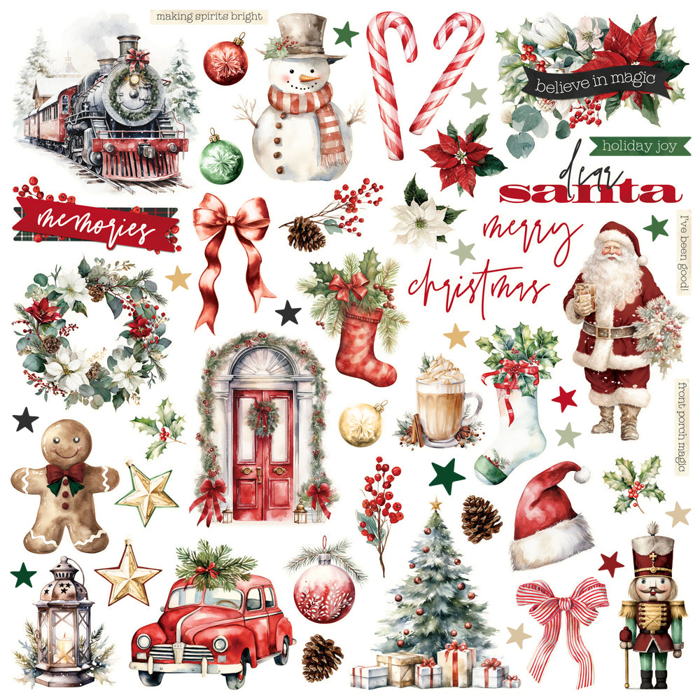 Simple Stories - Simple Vintage Old-Fashioned Christmas Chipboard Pieces 27625