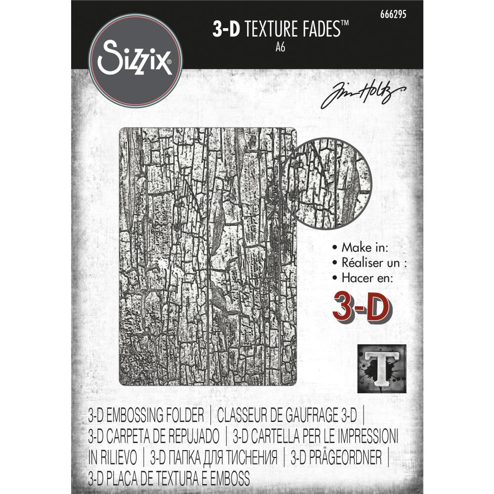 Sizzix Tim Holtz 3D Texture Fade Embossing Folder - Cracked (666295).......