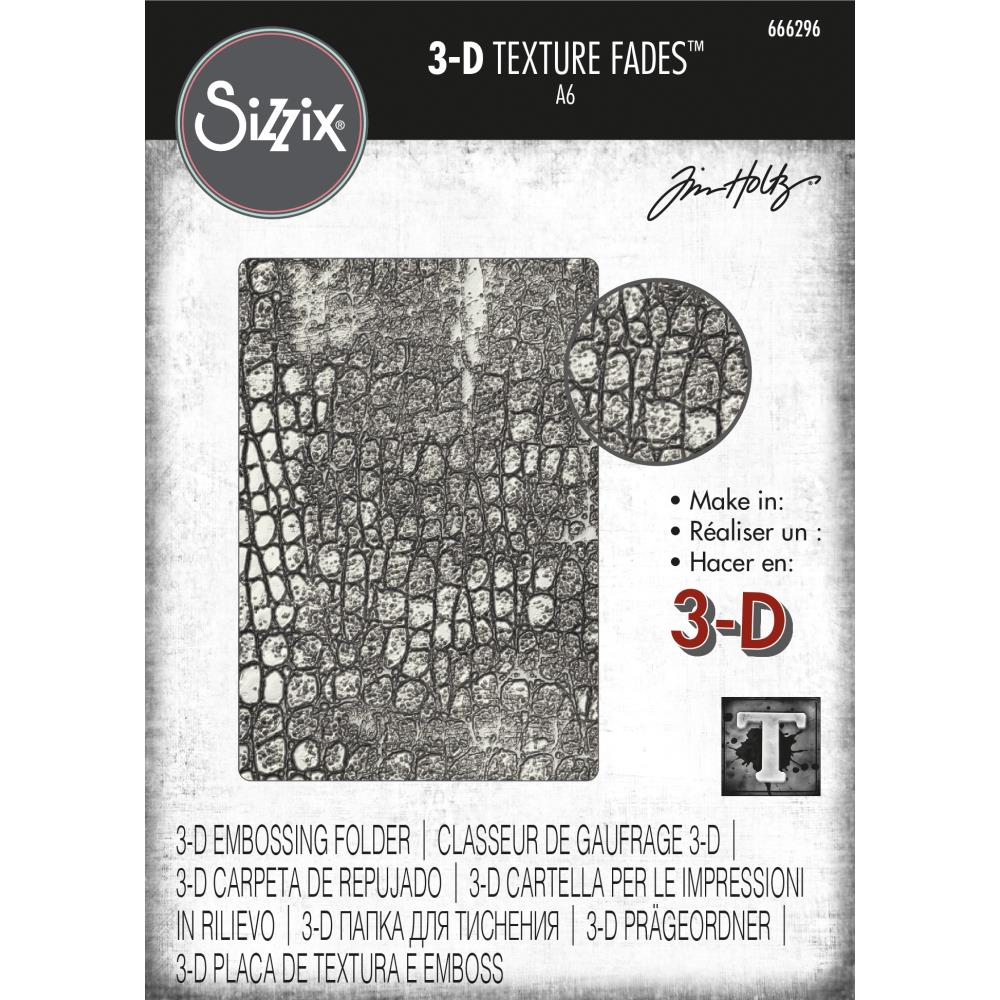 Sizzix Tim Holtz 3D Texture Fade Embossing Folder - Reptile (666296).......
