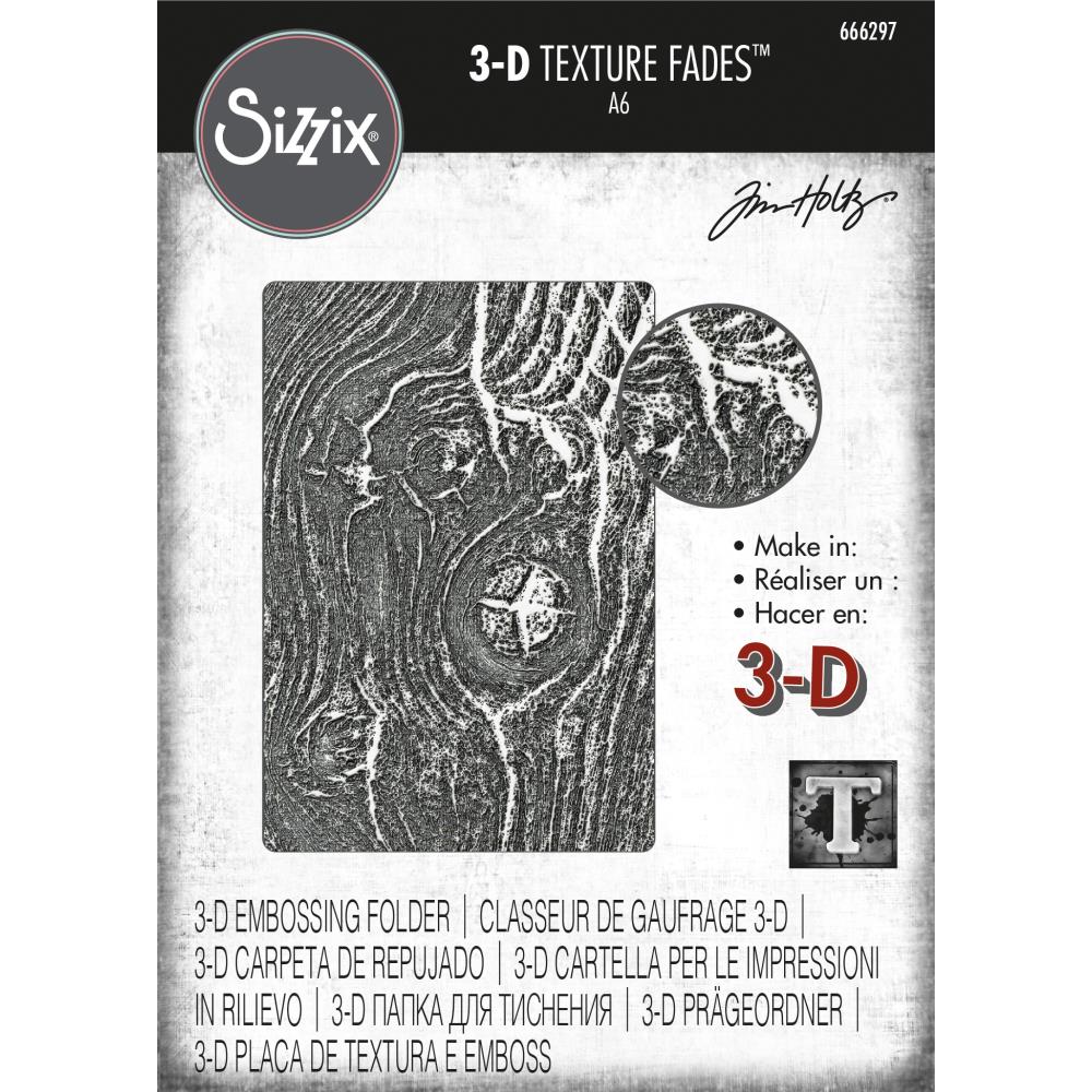 Tim Holtz / Sizzix Texture Fades Embossing Folder - Woodgrain (666297).........