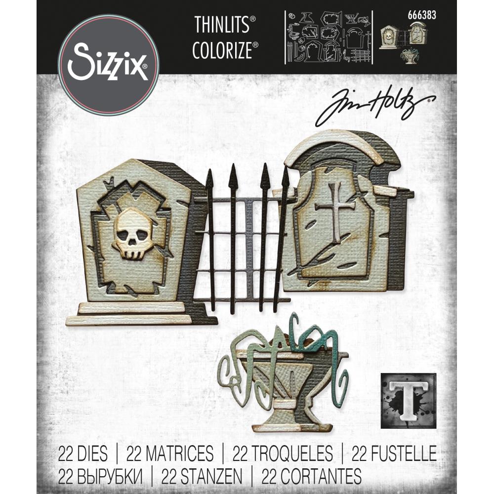 Sizzix Tim Holtz Thinlits Die Set - Graveyard Colorize (666383).........