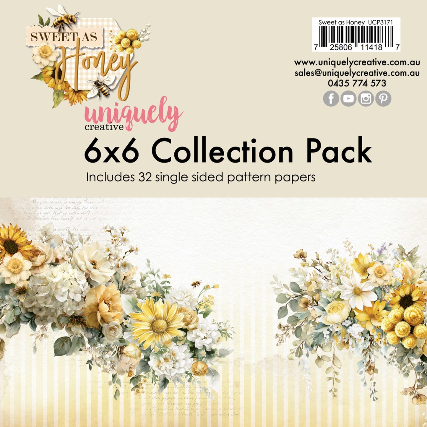 Uniquely Creative - Sweet As Honey 6x6 Collection Paper Pad