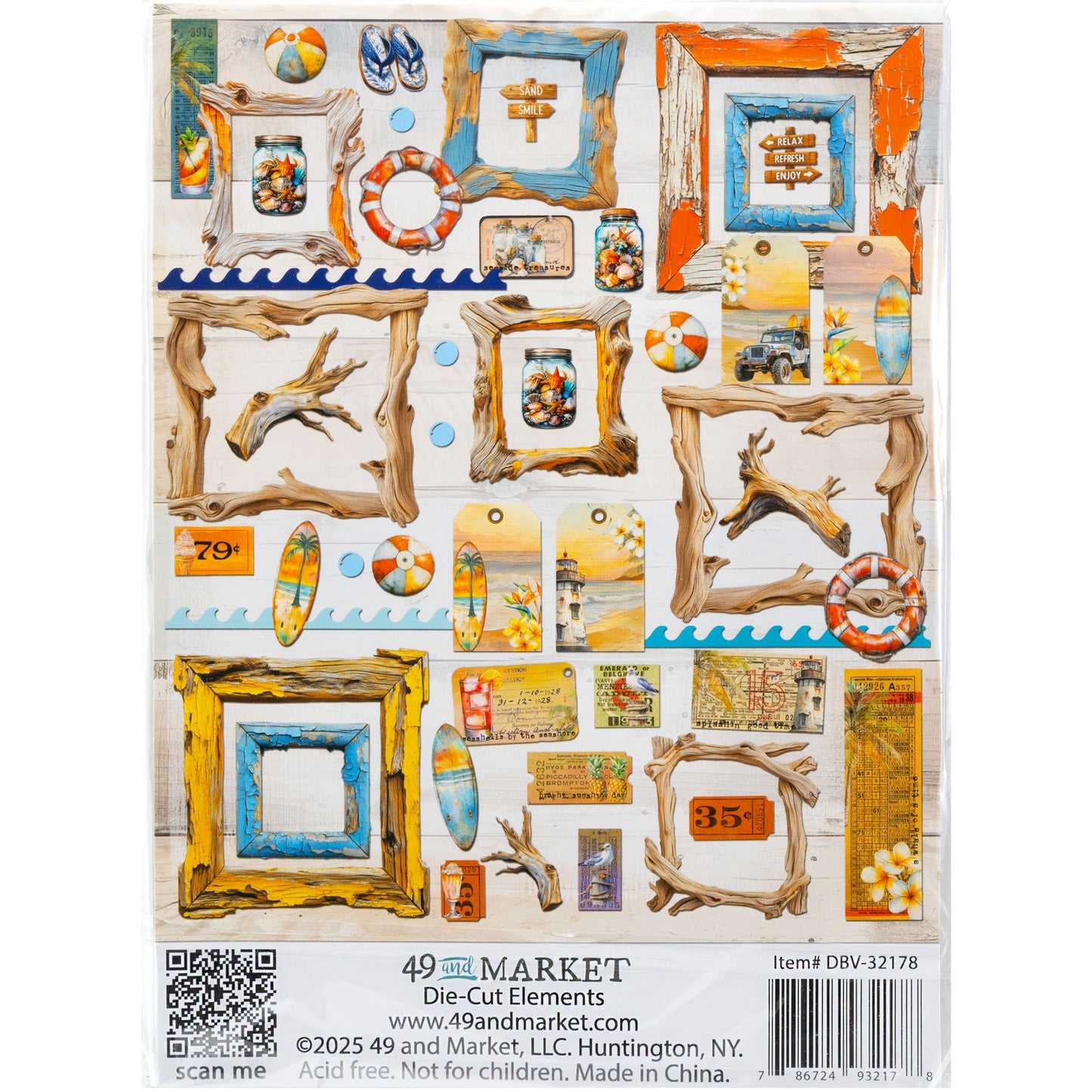 49 & Market - Beach Vibe Die Cut Elements DBV32178