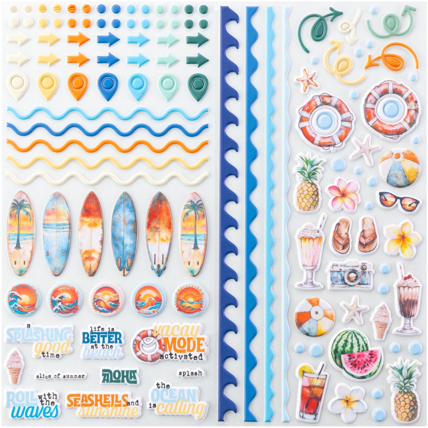 49 & Market - Beach Vibes - Puffy Stickers DBV32208