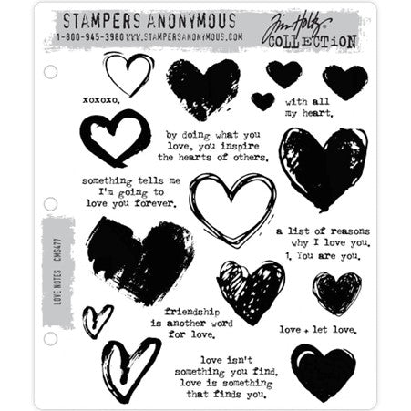 Tim Holtz / Stampers Anonymous - CMS477 Love Notes