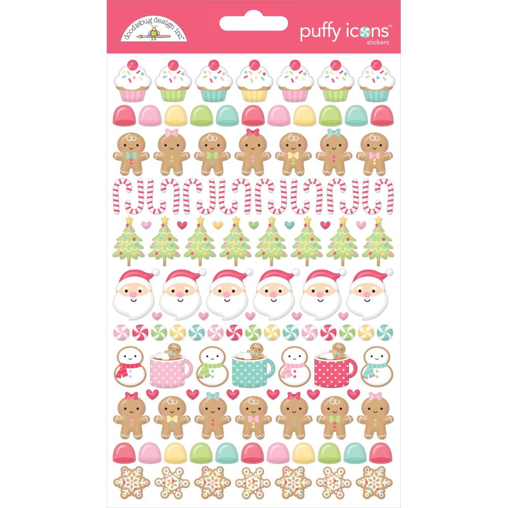Doodlebug Designs - Gingerbread Kisses Puffy Stickers out of stock