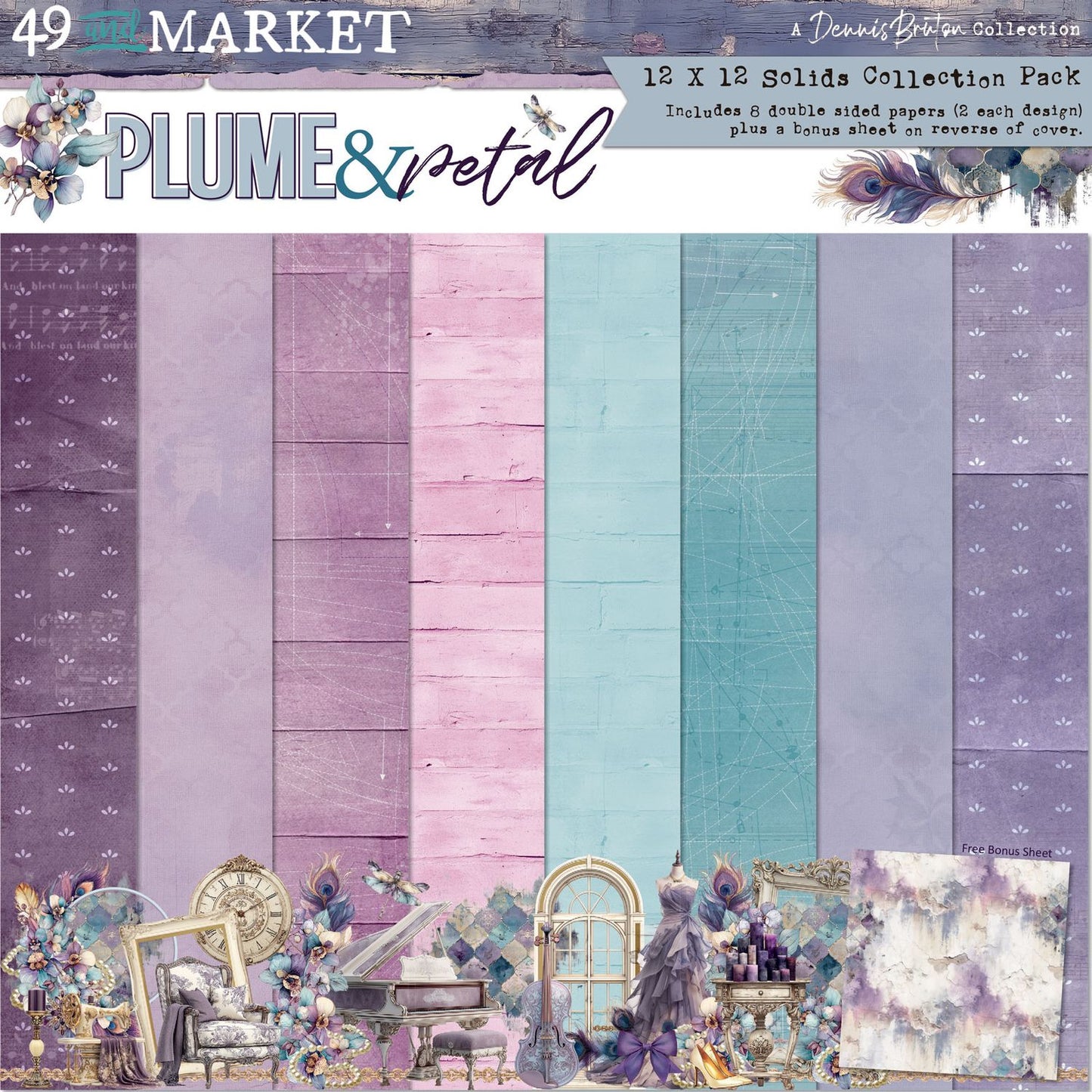 49& Market - Plume & Petal 12x12" Solids paper pack DPP-35063