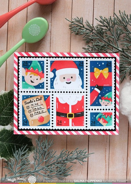 Waffle Flower - Postage Collage Dear Santa