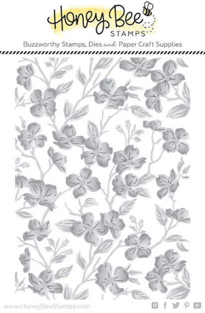 HoneyBee Stamps - Dogwood Blooms 3D Embossing Folder- sold out