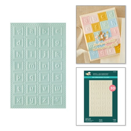Spellbinders - Classic Pooh Baby Blocks 3D Embossing Folder with Simple Stories E3D164