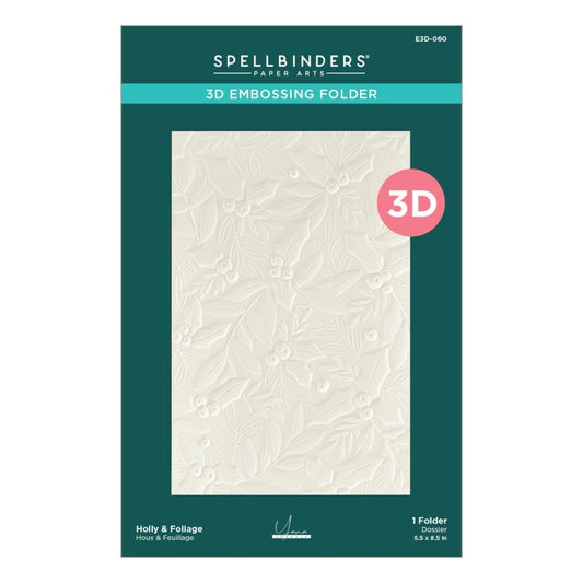 Spellbinders - E3D060 Holly & Foliage Embossing Folder