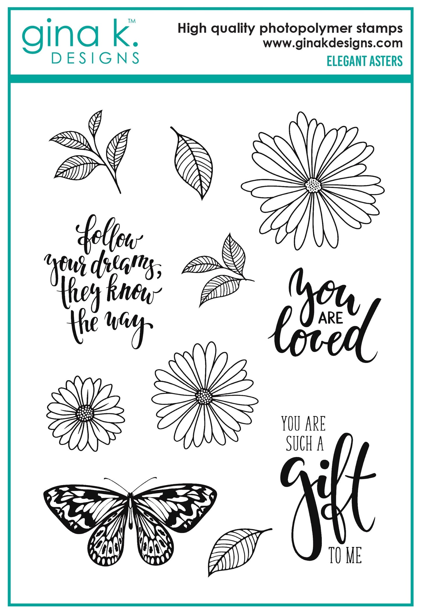 Gina K Designs - Elegant Asters stamp set