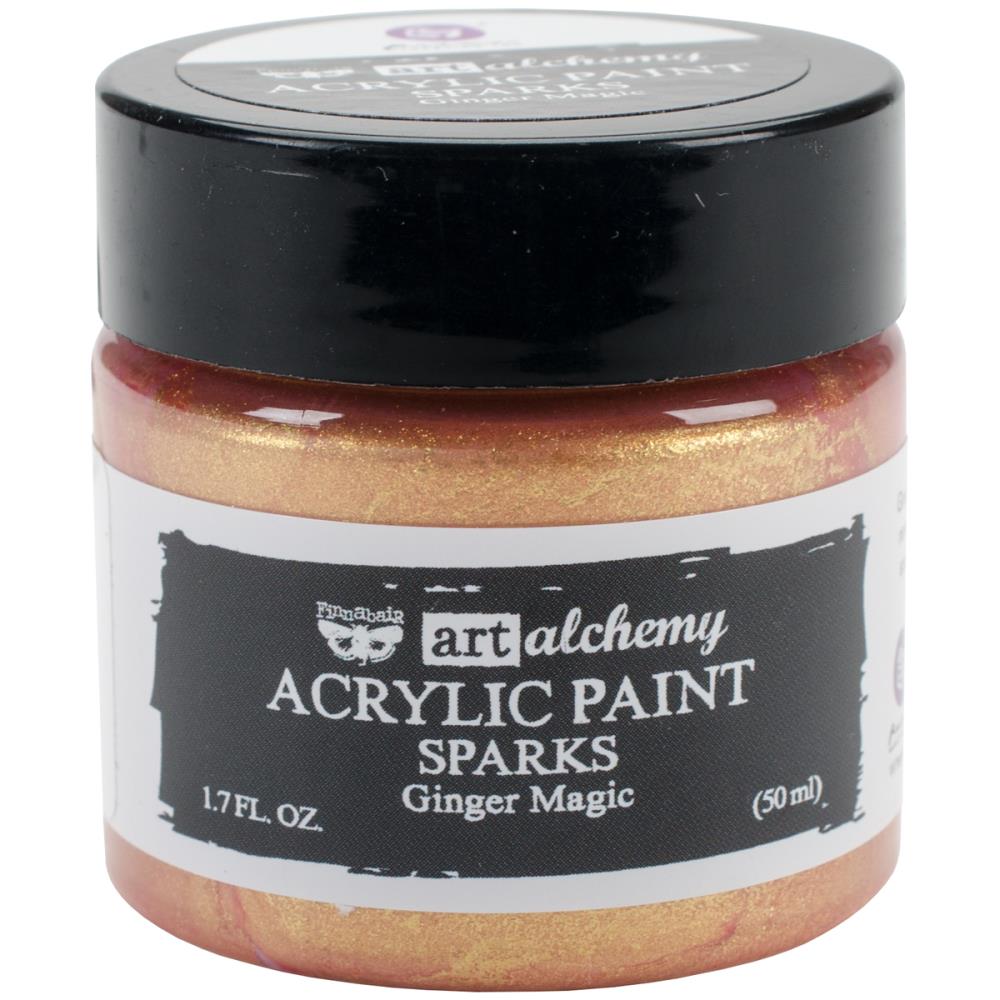 Finnabair Art Alchemy Sparks Acrylic Paint - Ginger Magic