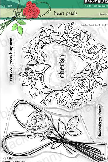 Penny Black - Heart Petals stamp and die set 31-185/51-966