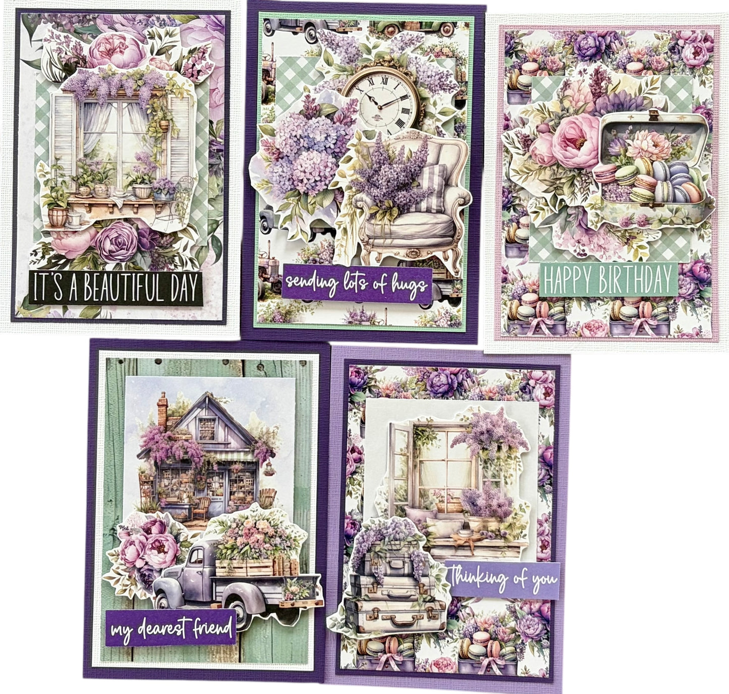 MC&S Card Kit - Paper Rose Studios - Lavender and Roses Kit 1