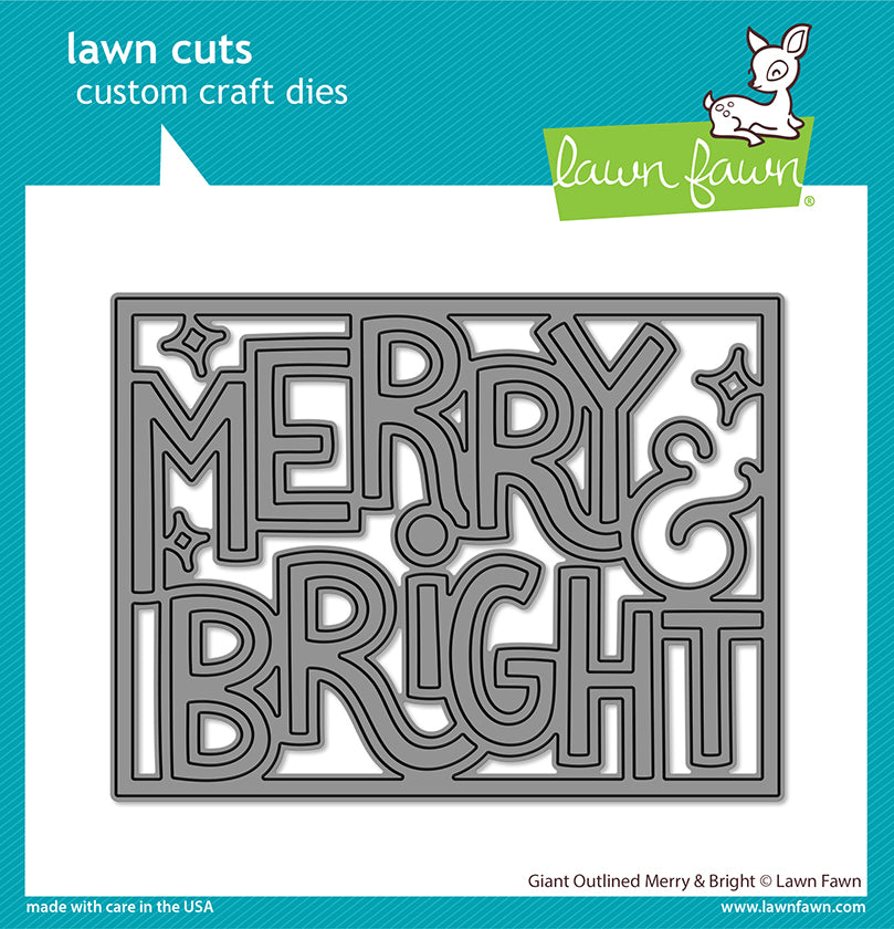 Lawn Fawn - LF2973 Giant Outlined "Merry & Bright"