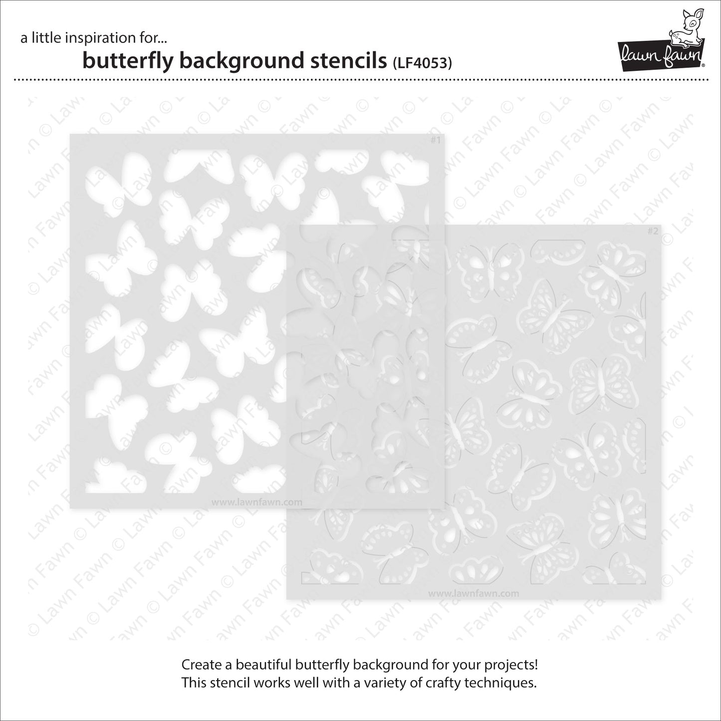 Lawn Fawn - 4053 Butterfly Background Stencil