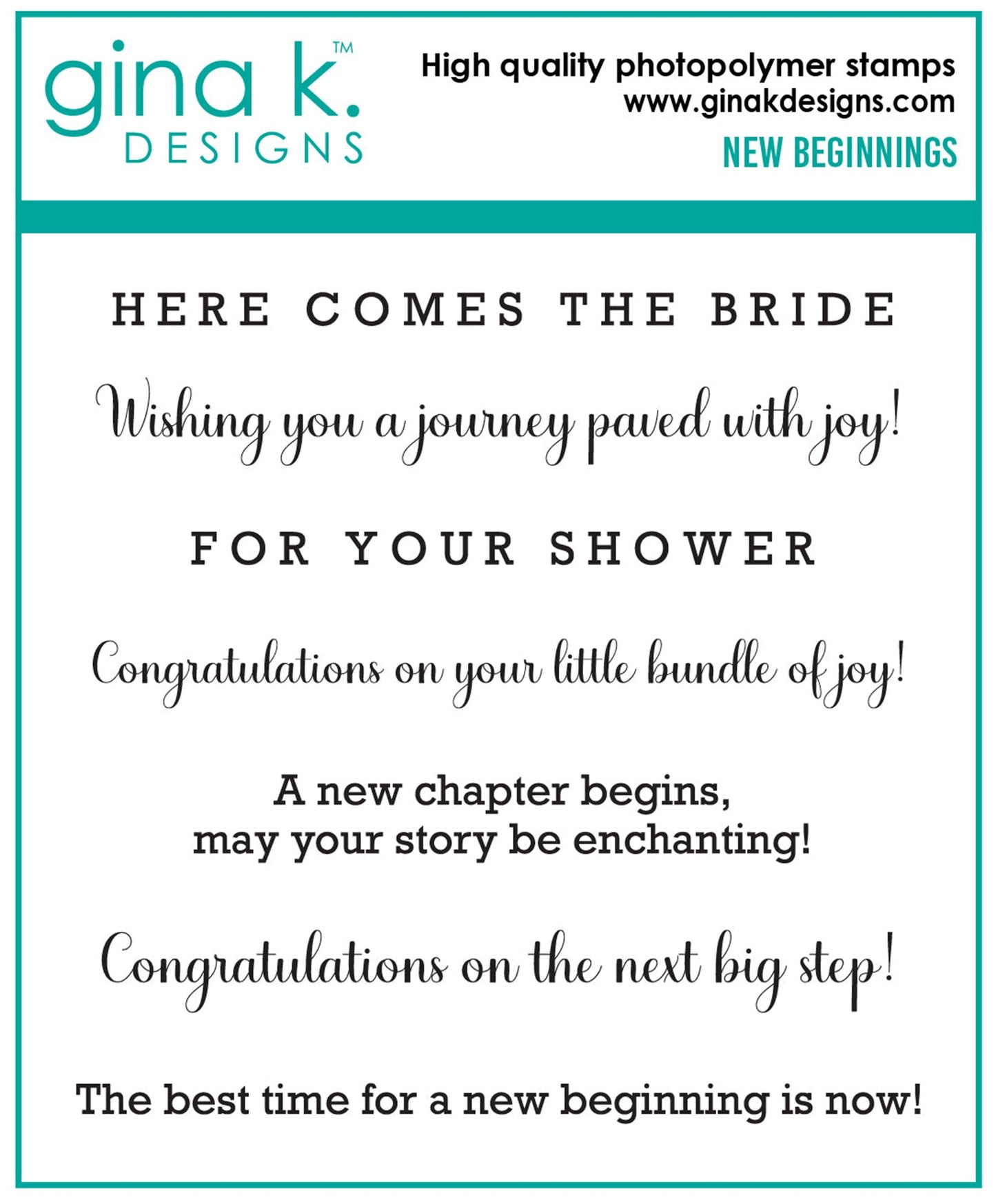 Gina K Designs - New Beginnings Mini Stamp Set