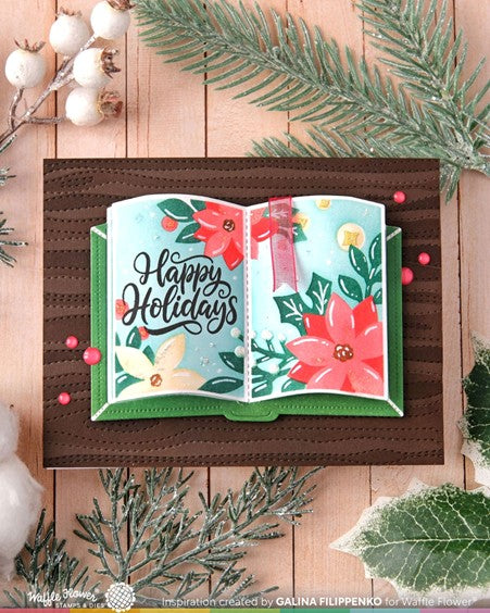 Waffle Flower - Open Book Poinsettia stencil