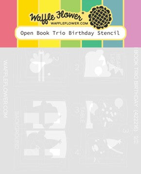 Waffle Flower - Stencil Open Book Birthday
