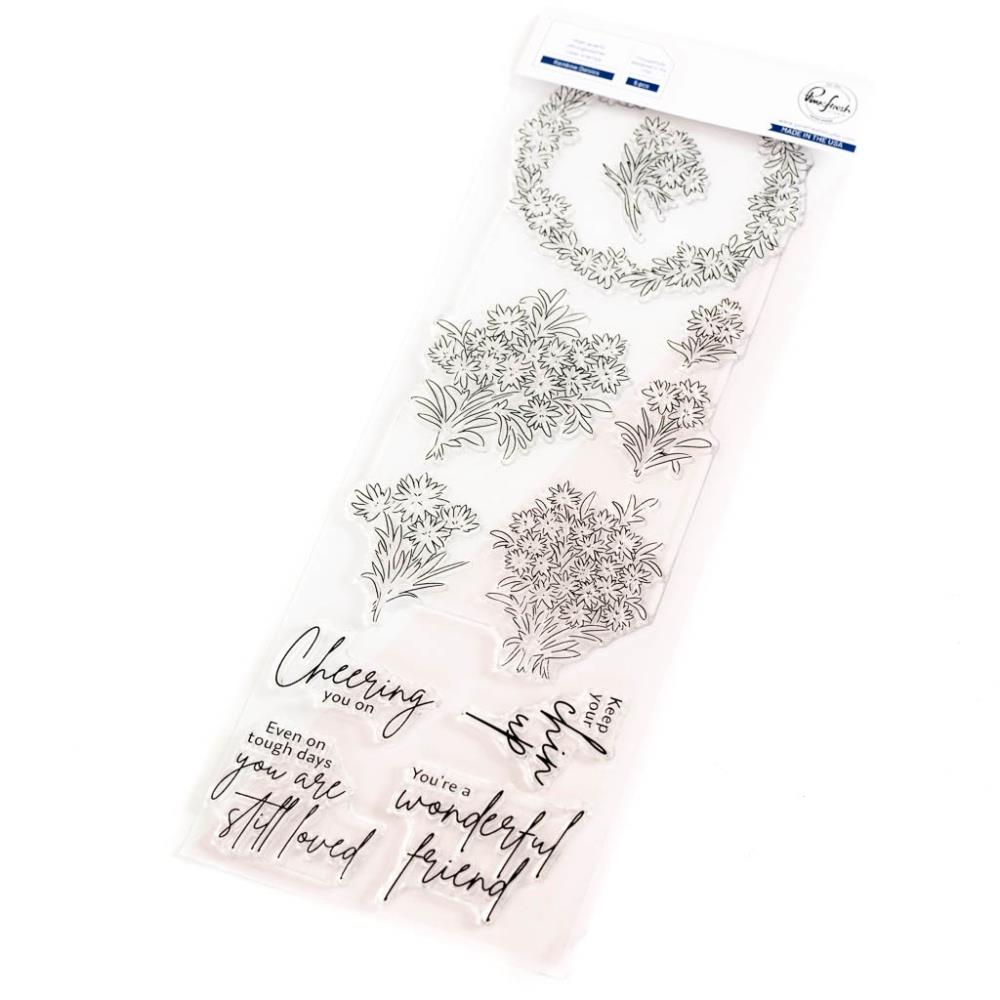 Pinkfresh Studio - Rainbow Daisy (stamp, stencil & die set) PF196023, PF196123 and PF196223