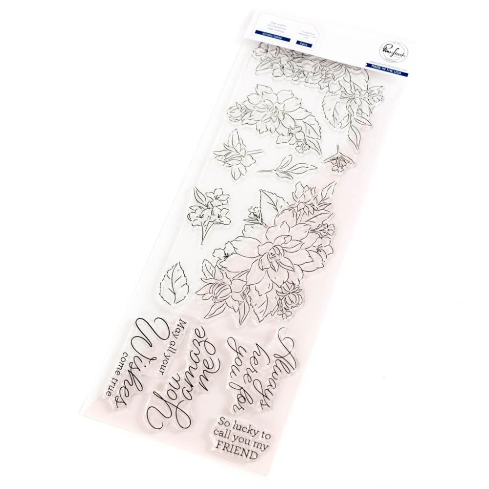 Pinkfresh Studios - Artistics Dahlia stamp, stencil and die set (PF196423, PF196523, PF196623)