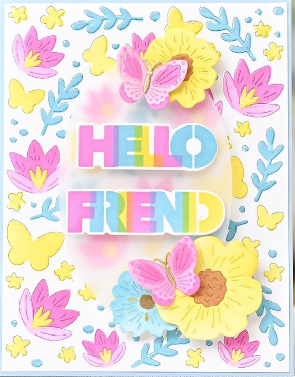 Waffle Flower - Overlapping Hello Friend Die-n-Stencil