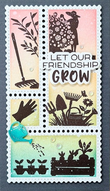 Waffle Flower - Postage Collage Garden Silhouettes stamp set - 422496