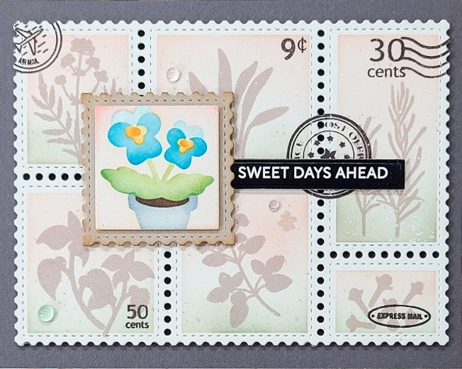 Waffle Flower - Square Postage - Pansy Stenci -l422479