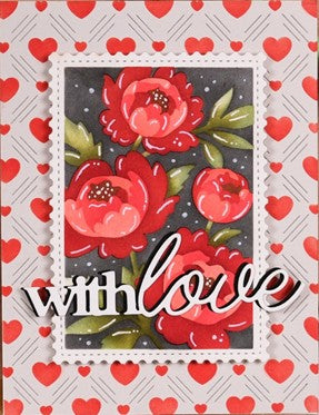 Waffle Flower - Nesting Postage Collage Peony Stencil***