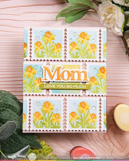 Waffle Flower - Stencil Square Postage Daffodil