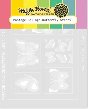 Waffle Flower - Postage Collage Butterfly Stencil