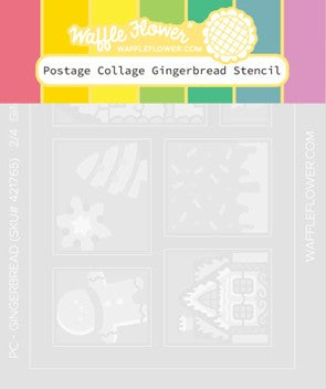 Waffle Flower - Postage Collage Gingerbread Stencil