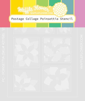 Waffle Flower - Postage Collage Poinsettia Stencil