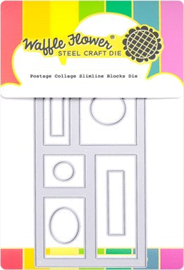 Waffle Flower - Postage Collage Slimline Blocks Stencil
