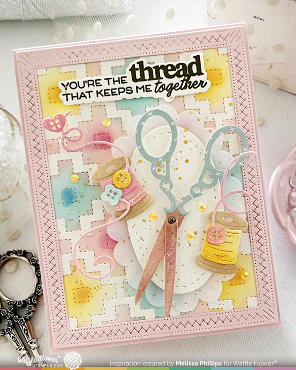 Waffle Flower - Quilted Squares Texture stencil