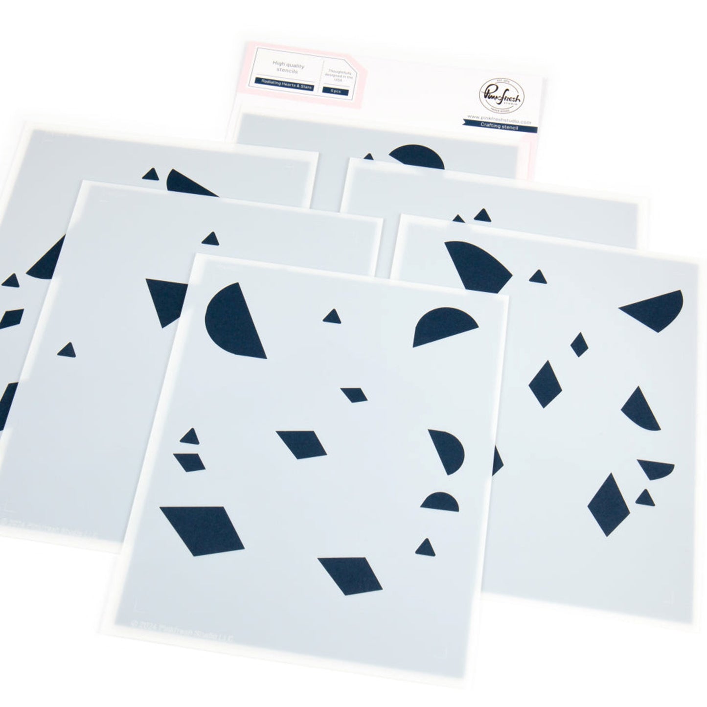 Pinkfresh Studio - Radiating Hearts & Stars (Stencil and Die set)