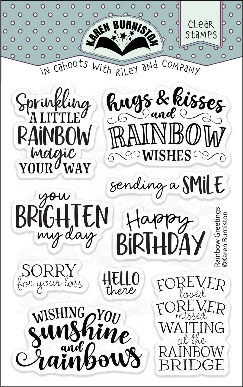 Karen Burniston Stamp Set - Rainbow Greetings***