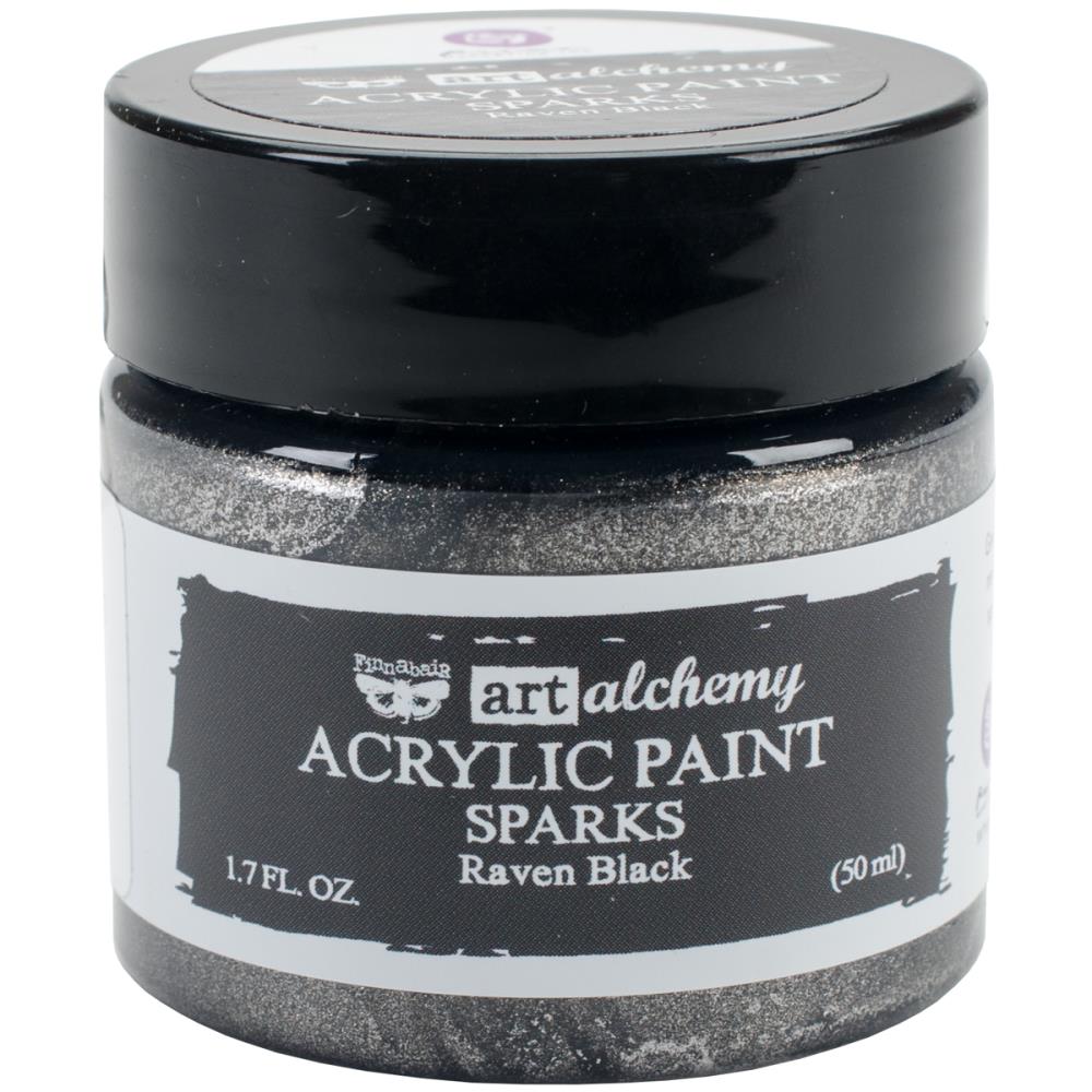 Finnabair Art Alchemy Sparks Acrylic Paint - Raven Black