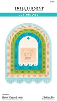 Spellbinders - S5-619 Make a Wish Arch Labels Etched Dies