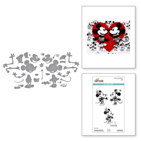 Spellbinders - Steamboat Willie Duo Etched Dies Classic Mouse Collection S6-261 ***