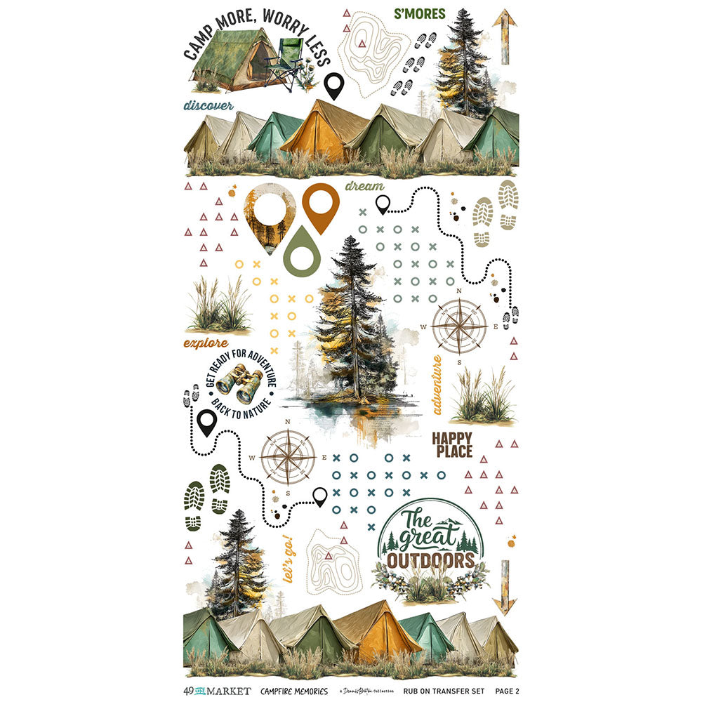 49 & Market - DCM-37425 Campfire Memories 6x12 Blendable Rub-Ons