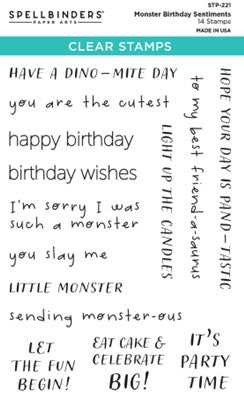 *Spellbinders - STP-221 Monster Birthday Sentiments Clear Stamp Set.......