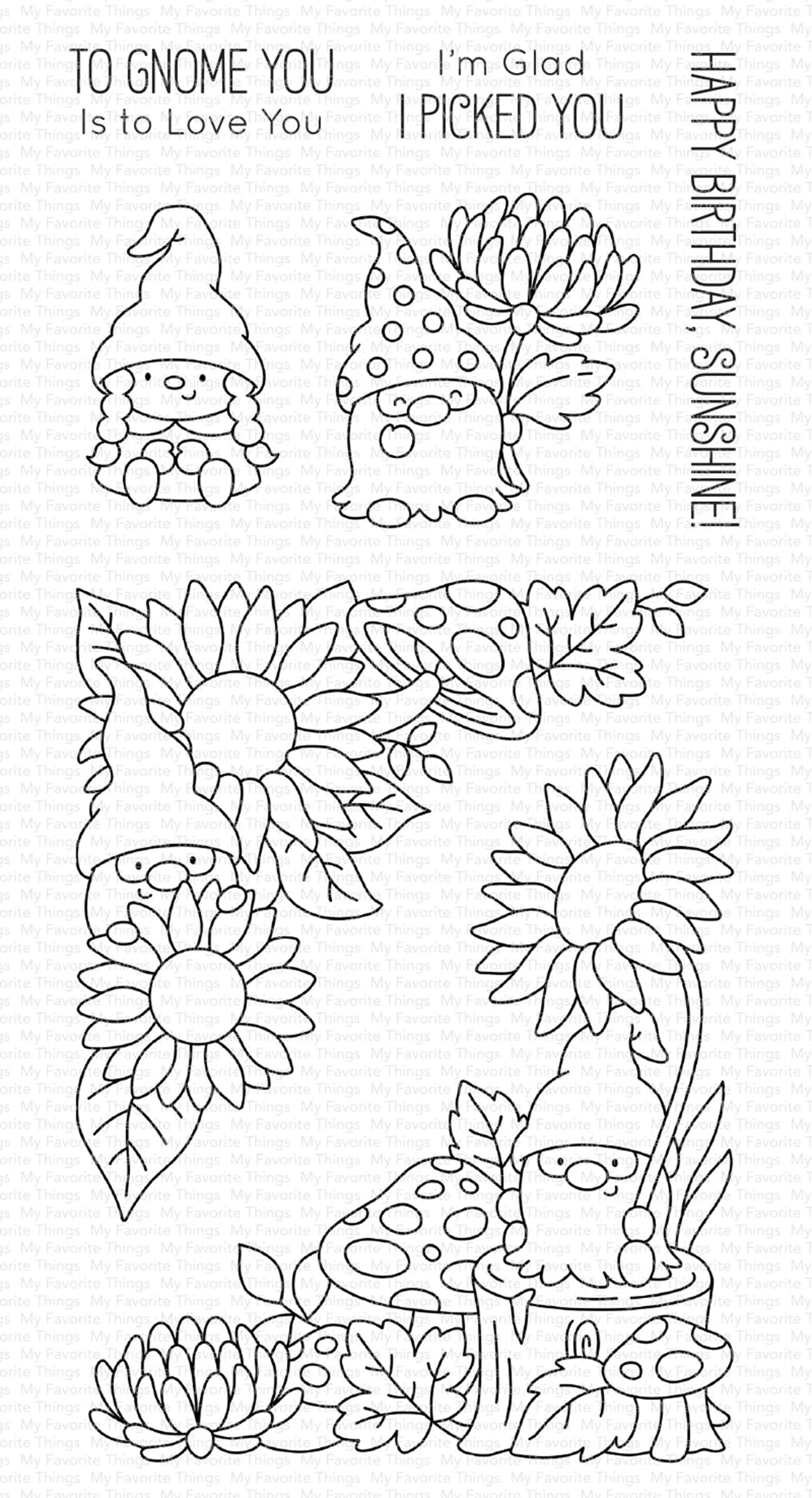 My Favorite Things - Sunflower Gnomes (stamp and die set).........