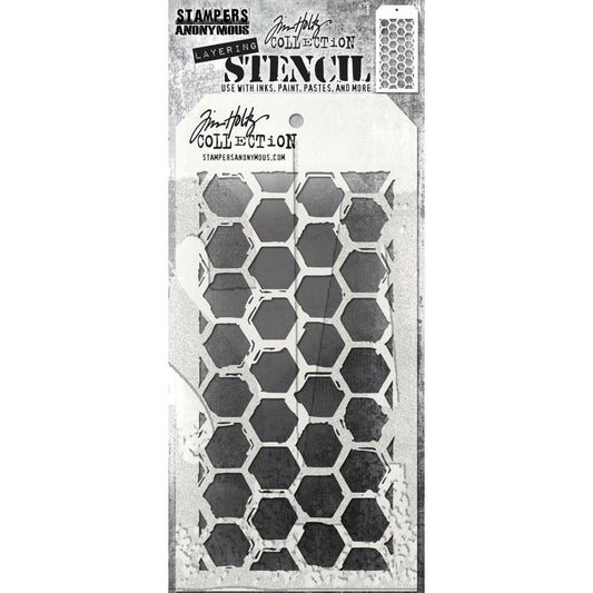 Tim Holtz / Stampers Anonymous - THS166 Brush Hex Stencil